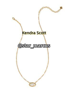 Elisa Vintage Gold Etch Frame Short Pendant Necklace in Iridescent Abalone